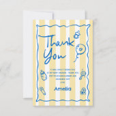 Hand Drawn Blue Yellow Ciao Baby Thank You Card Bedankkaart (Voorkant)