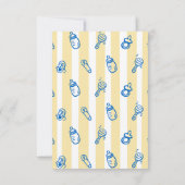Hand Drawn Blue Yellow Ciao Baby Thank You Card Bedankkaart (Achterkant)