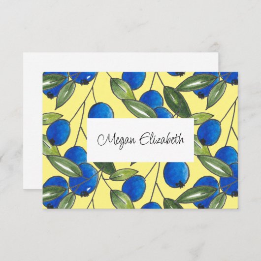 Hand Drawn Blueberries Pattern (Voorkant / Achterkant)