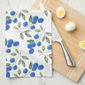 Hand Drawn Blueberries Pattern Theedoek (Quarter Fold)
