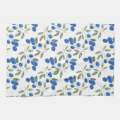 Hand Drawn Blueberries Pattern Theedoek (Horizontaal)