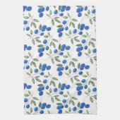 Hand Drawn Blueberries Pattern Theedoek (Verticaal)