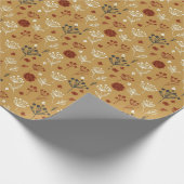 Hand-drawn Boho Wildflower and Berry Print Cadeaupapier (Hoek)