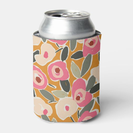 Hand-Drawn Bold Inky Floral Pattern- Sunlit Meadow Blikjeskoeler (Blikje Voorkant)