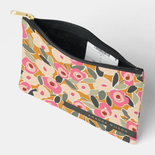 Hand-Drawn Bold Inky Floral Pattern- Sunlit Meadow Etui (Open)