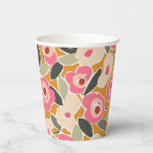 Hand-Drawn Bold Inky Floral Pattern- Sunlit Meadow Papieren Bekers (Achterkant)