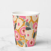 Hand-Drawn Bold Inky Floral Pattern- Sunlit Meadow Papieren Bekers (Rechts)