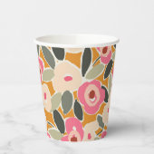 Hand-Drawn Bold Inky Floral Pattern- Sunlit Meadow Papieren Bekers (Links)