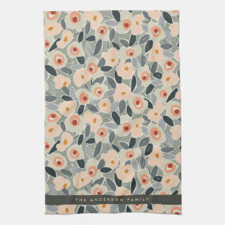 Hand-Drawn Bold Inky Floral Pattern- Sunlit Meadow Theedoek