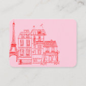 Hand Drawn Bonjour Bebe French Red Pin Baby Diaper Informatiekaartje (Achterkant)