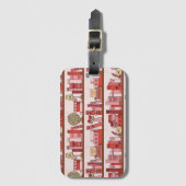 Hand Drawn Book Lover Pattern Luggage Tag Bagagelabel (Voorkant (verticaal))