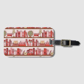 Hand Drawn Book Lover Pattern Luggage Tag Bagagelabel (Voorkant (horizontaal))