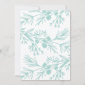 Hand Drawn Botanical Leaves Wedding Invitation Kaart (Achterkant)