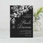 Hand Drawn Botanical Leaves Wedding Invitation Kaart (Staand voorkant)