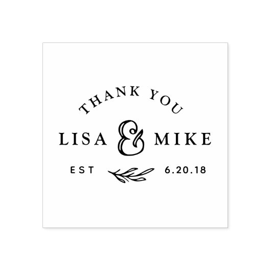 Hand Drawn Botanical Wedding Favor Dank je Rubberstempel (Afrduk)