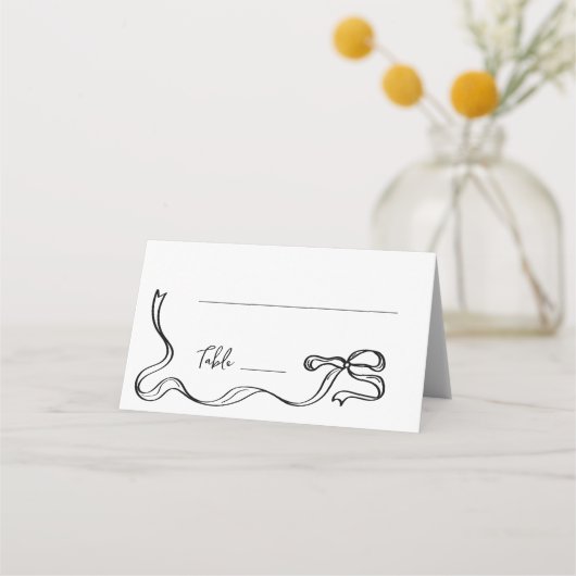 Hand drawn bow champagne tower Wedding Place card Plaatskaartje (Voorkant)