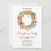 Hand Drawn bow christmas wreath new year Kaart (Voorkant)