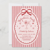 Hand Drawn Bow Galentine's Day Invitation Kaart (Voorkant)