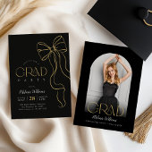 Hand Drawn Bow Graduation Invitation Kaart