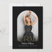 Hand Drawn Bow Graduation Invitation Kaart (Achterkant)