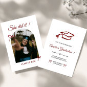  Hand drawn Bow graduation party invitation Kaart