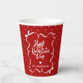 Hand Drawn Bow & Hearts Pattern Valentine's Day Papieren Bekers (Voorkant)