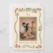  Hand-Drawn Bow Lijst Foto Kerst Feestdagenkaart (Voorkant)