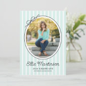 Hand Drawn Bow Photo Graduation Party Invitation Kaart (Staand voorkant)