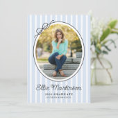 Hand Drawn Bow Photo Graduation Party Invitation Kaart (Staand voorkant)