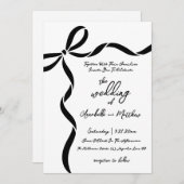 Hand Drawn Bow Whimsical Wedding Kaart (Voorkant / Achterkant)