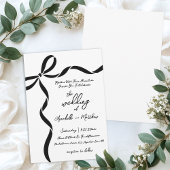 Hand Drawn Bow Whimsical Wedding Kaart