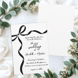 Hand Drawn Bow Whimsical Wedding Kaart