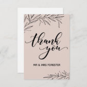 Hand Drawn Branch Flat Hartelijk dank Bedankkaart (Voorkant / Achterkant)