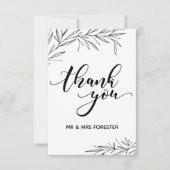 Hand Drawn Branch Flat Hartelijk dank Bedankkaart (Voorkant)