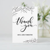 Hand Drawn Branch Flat Hartelijk dank Bedankkaart (Staand voorkant)