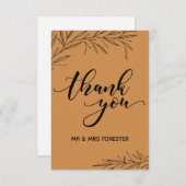 Hand Drawn Branch Flat Hartelijk dank Bedankkaart (Voorkant / Achterkant)