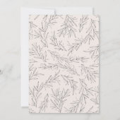 Hand Drawn Branch Lijst Wedding Invitation Kaart (Achterkant)