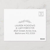 Hand Drawn Branches Wedding Briefkaart RSVP (Achterkant)