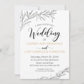Hand Drawn Branches Wedding Invitation Kaart (Voorkant)