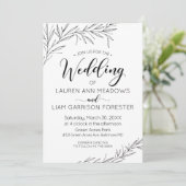 Hand Drawn Branches Wedding Invitation Kaart (Staand voorkant)
