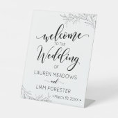 Hand Drawn Branches Wedding Welcome Reclamebord Met Voetstuk (Voorkant)