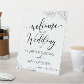 Hand Drawn Branches Wedding Welcome Reclamebord Met Voetstuk (Insitu)