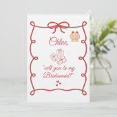 Hand Drawn Bridesmaid bridal Proposal Cards Kaart (Staand voorkant)