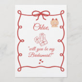 Hand Drawn Bridesmaid bridal Proposal Cards Kaart (Voorkant)