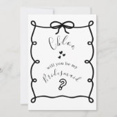 Hand Drawn Bridesmaid Proposal Cards Feestdagenkaart (Voorkant)