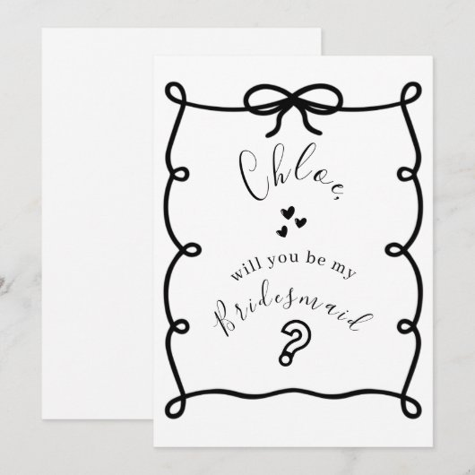 Hand Drawn Bridesmaid Proposal Cards Feestdagenkaart (Voorkant / Achterkant)