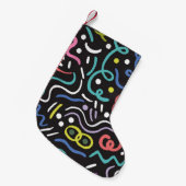 Hand drawn brush. Abstract pattern, zigzags, lines Kleine Kerstsok (Voorkant (Hangend))