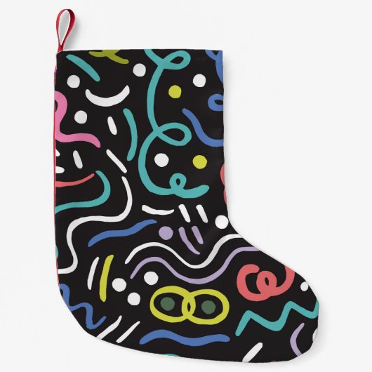 Hand drawn brush. Abstract pattern, zigzags, lines Kleine Kerstsok (Voorkant)