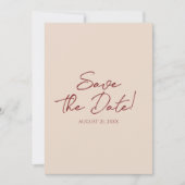 Hand Drawn Burgundy Deep Red Floral Garden Wedding Save The Date (Voorkant)