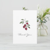 Hand Drawn Burgundy Red Berries Bedankkaart (Staand voorkant)